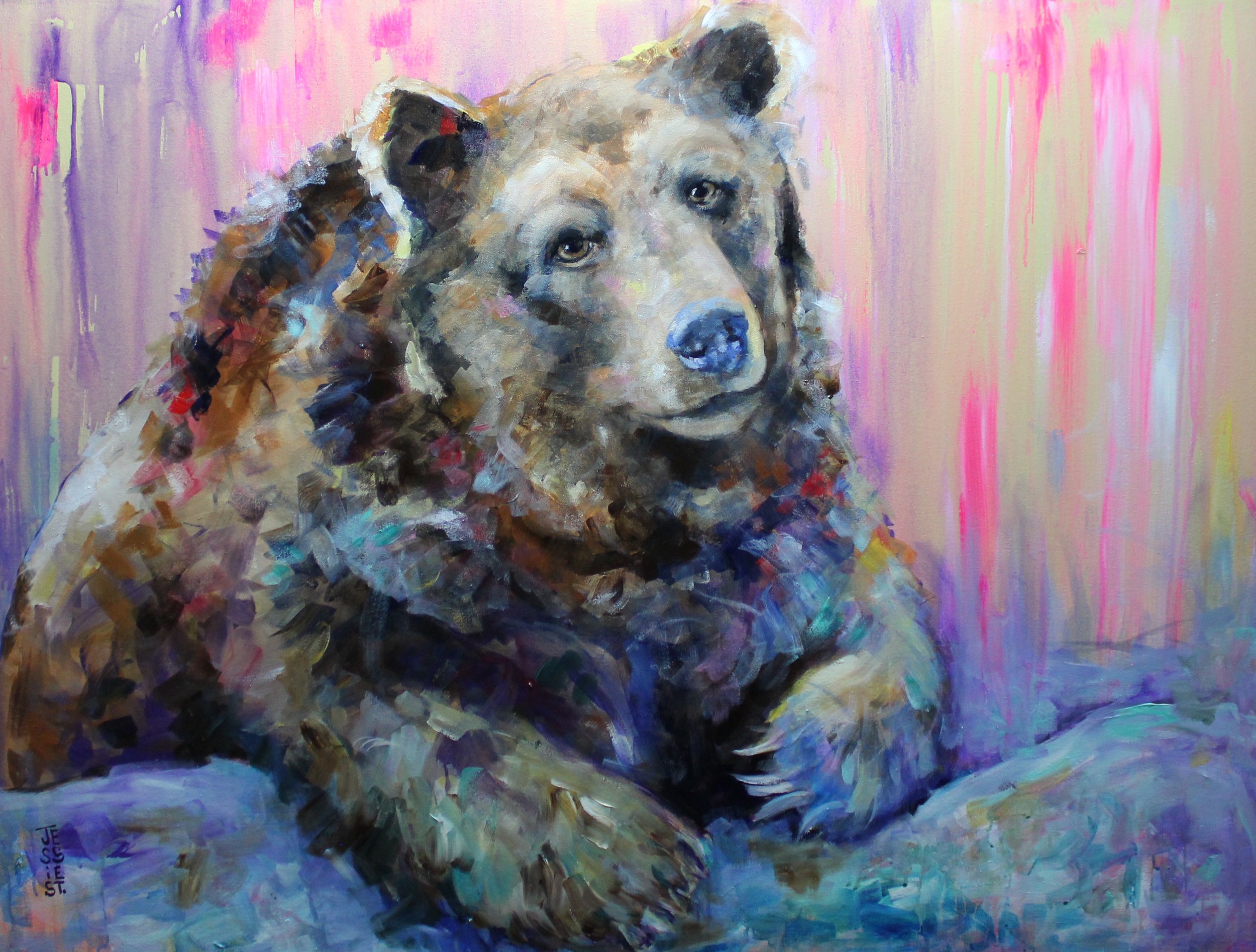 "Don't Feed the Bears"  3'X4" Acrylic on canvas