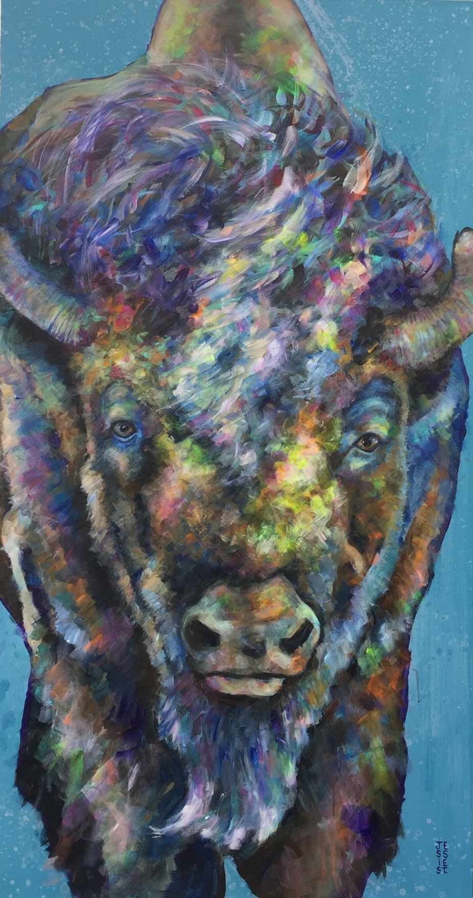 Bison Love; Acrylic on canvas; 52” x 40”.