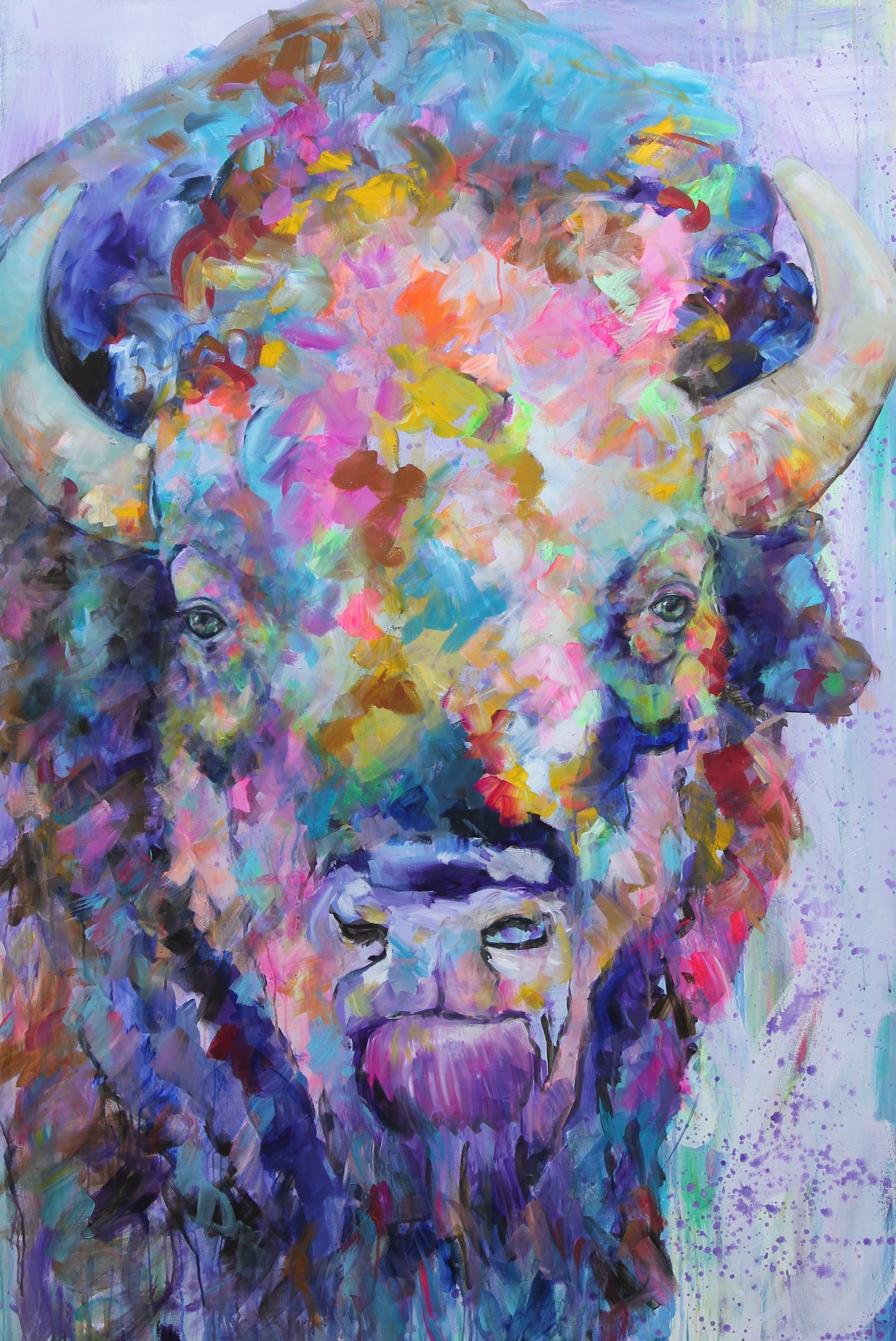 Bison Dreams; Acrylic on canvas; 48"x70"