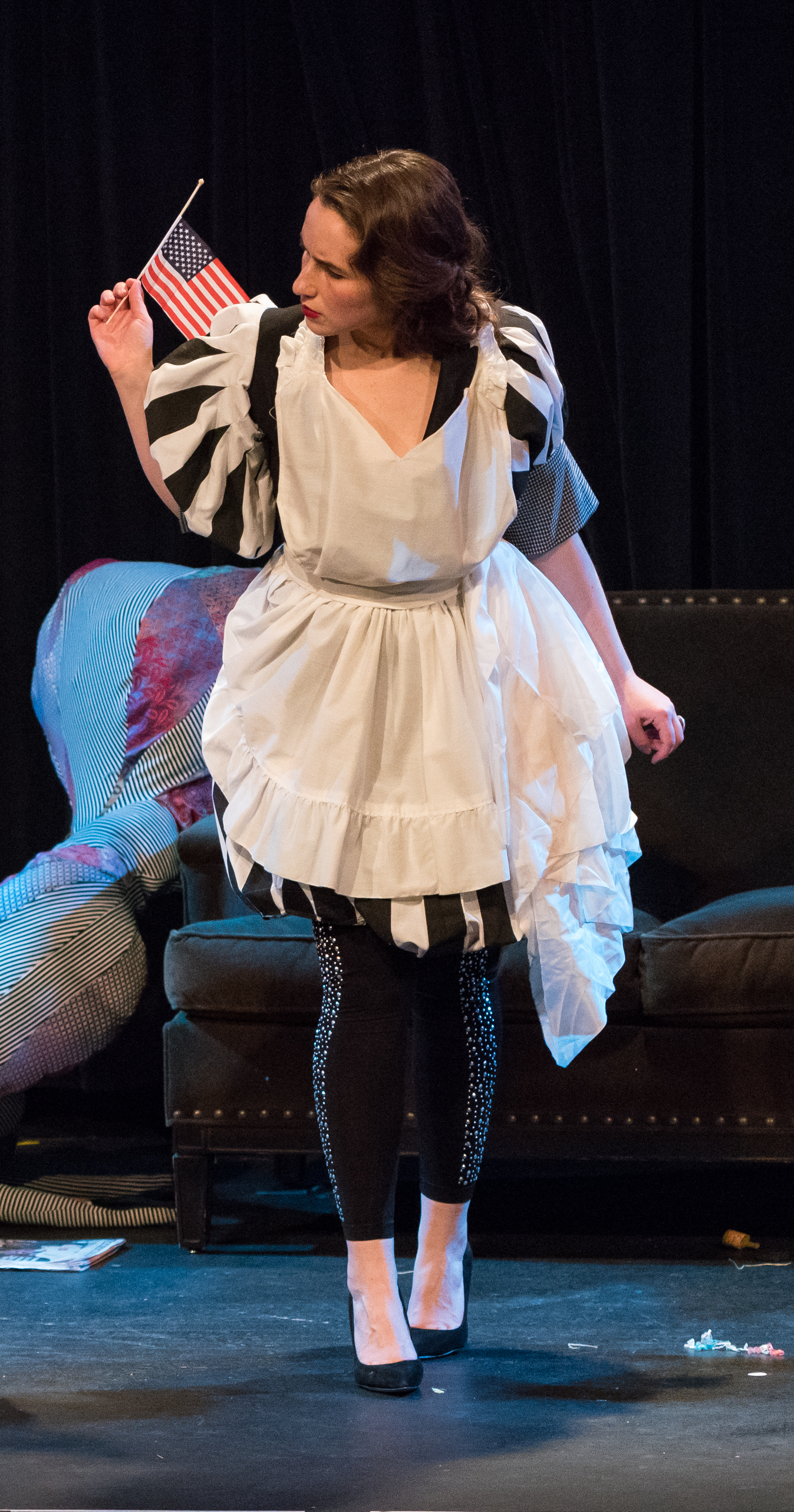 Ariadne Greif as No. 3 in Six. Twenty. Outrageous. by Daniel Thomas Davis, Directed and designed by Doug Fitch. Photo credit: Steven Pisano Photography