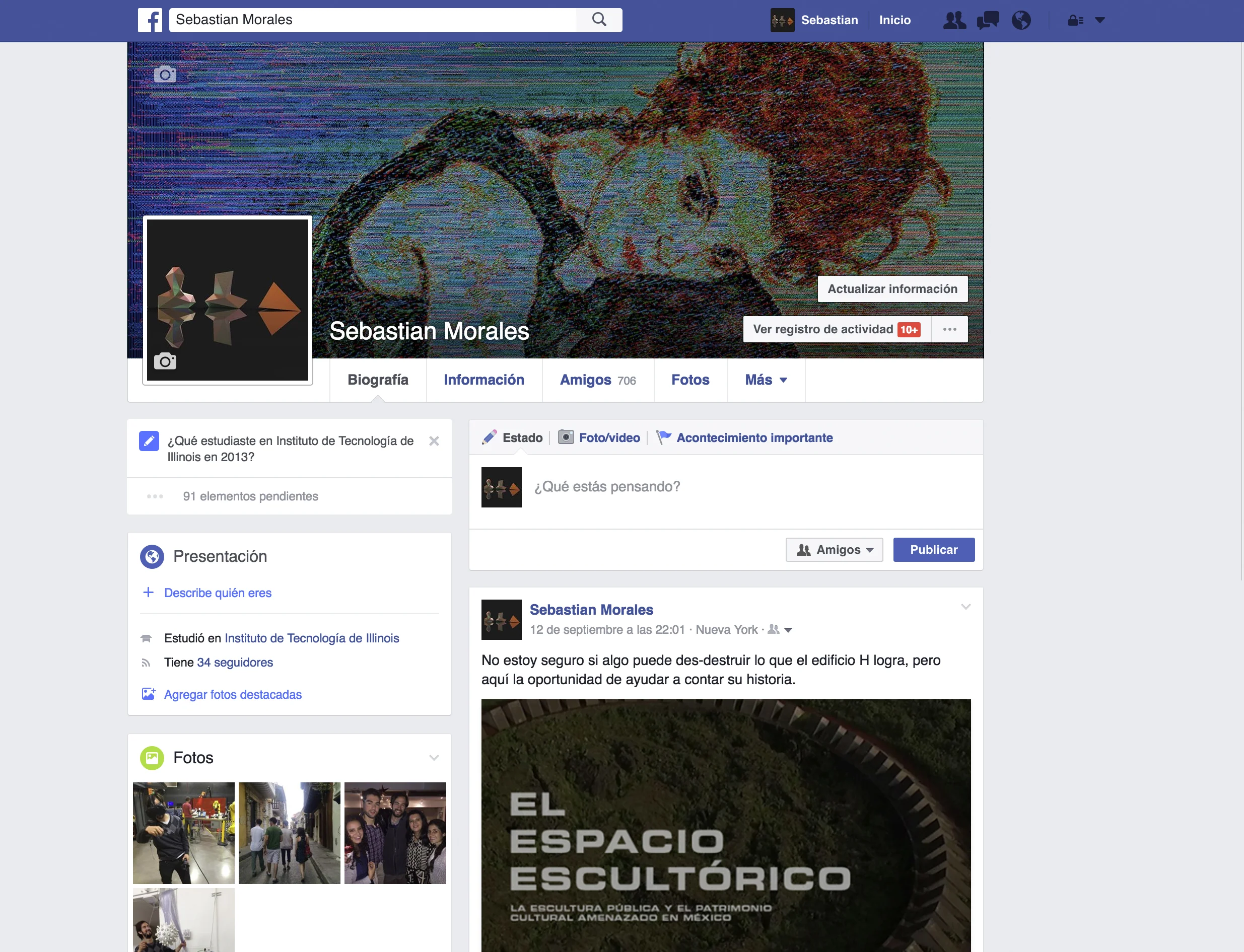 1. Open facebook and download both your profile picture and your cover picture.