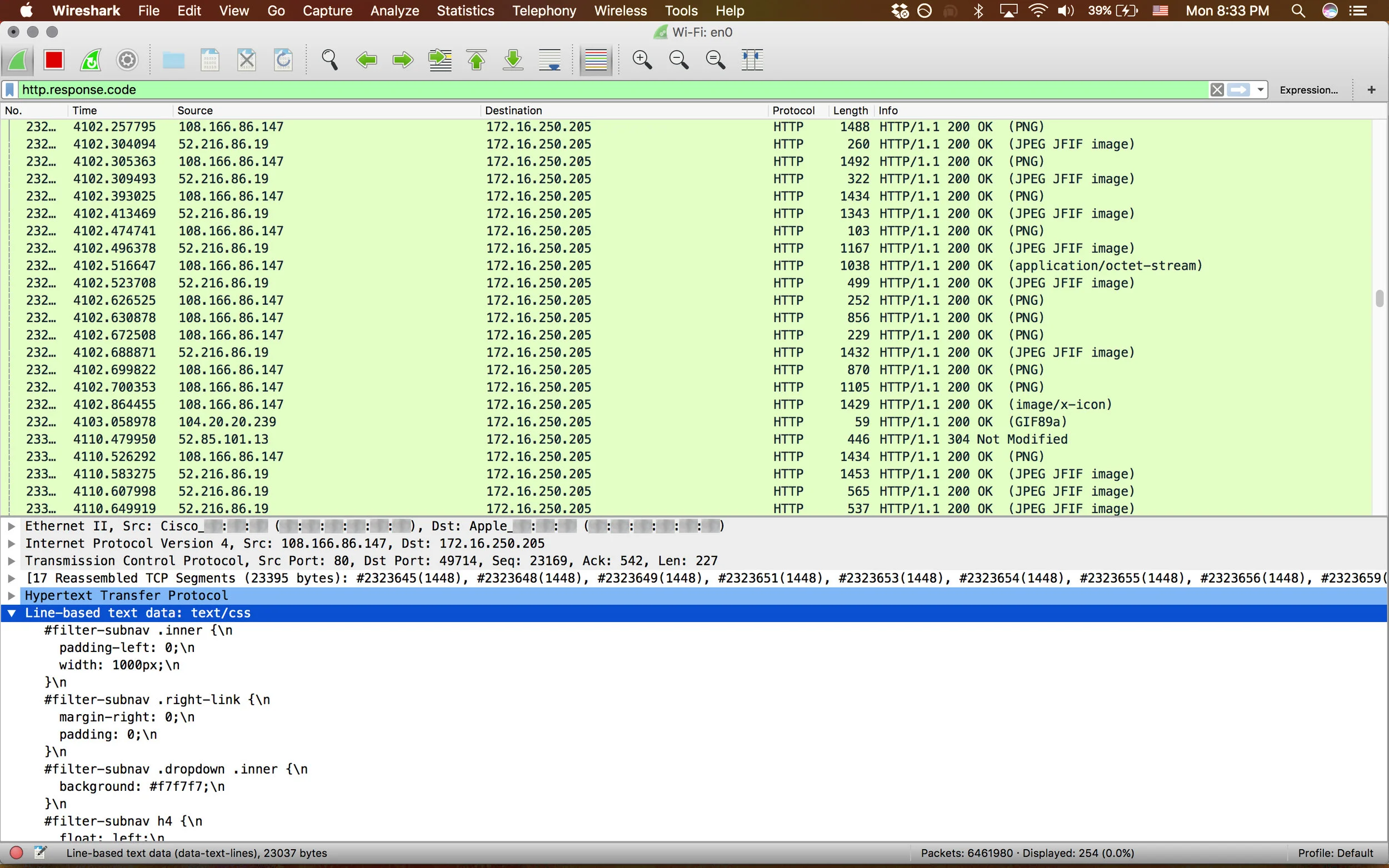 WIreshark http response sample