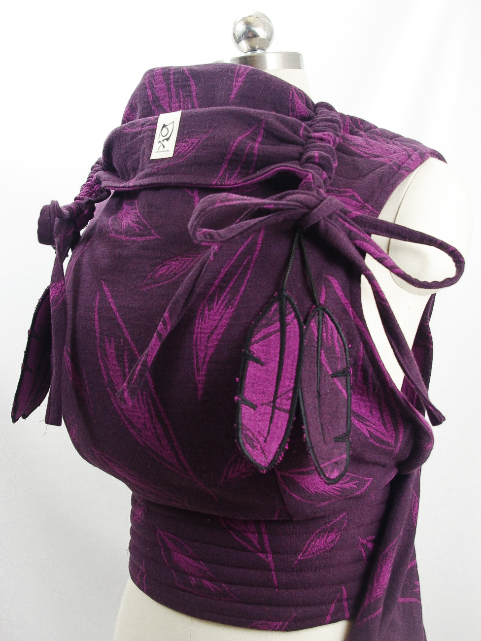 ObiMama Wrap Conversion Mei Tai Chateau Coco Rhythm Pink Moon with feathers