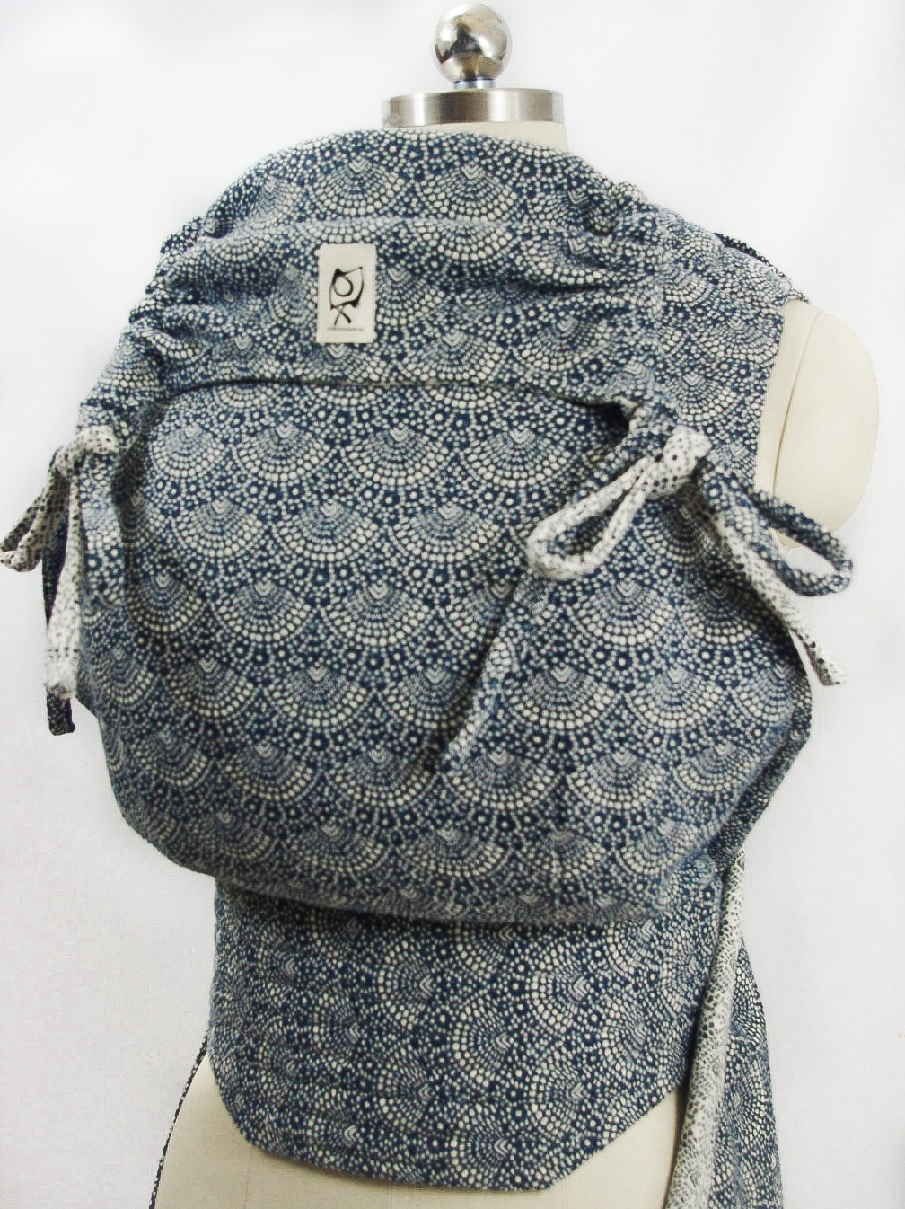 ObiMama Wrap Conversion Mei Tai Woven Wings' Blue Mellow Tea Lace
