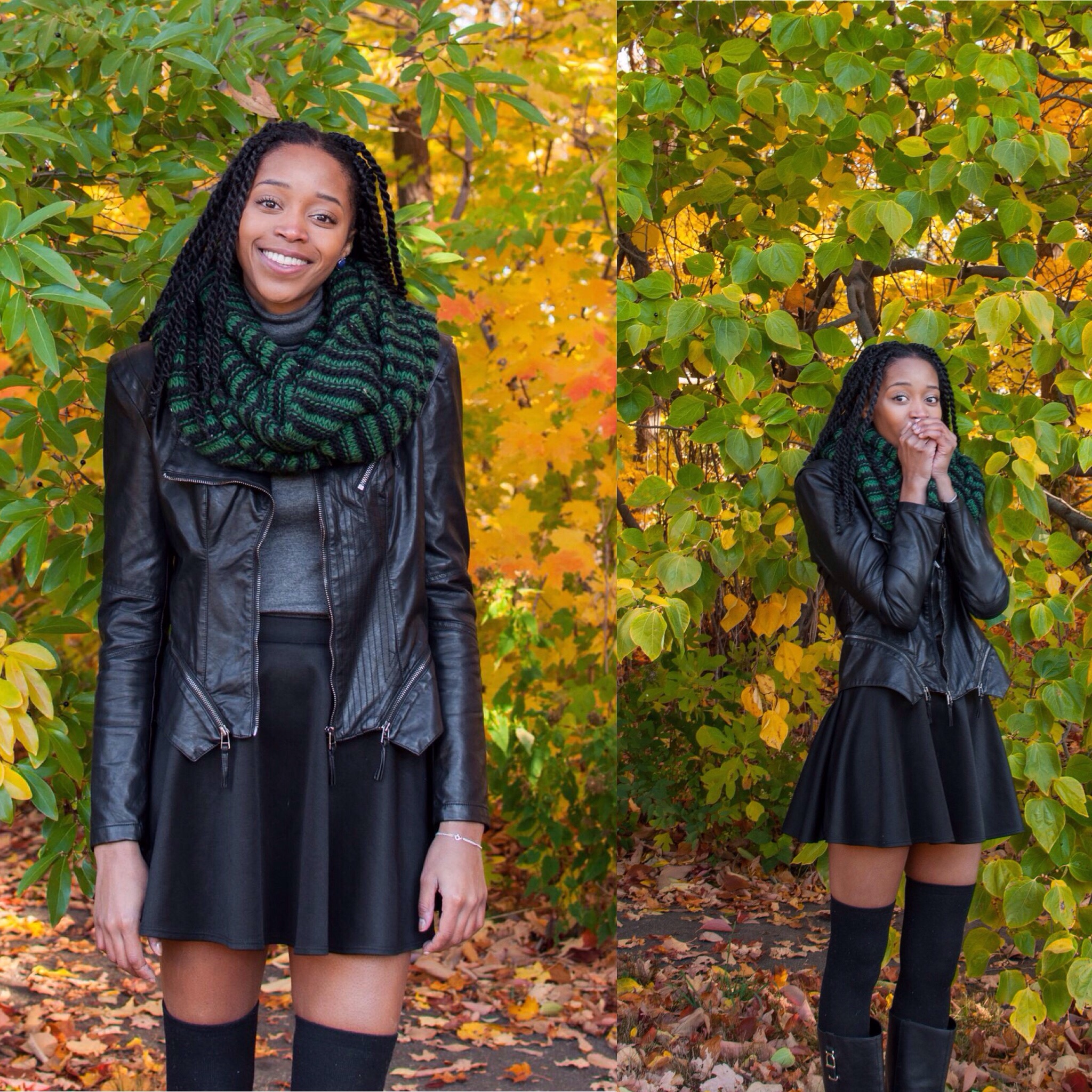 JACKET: Nordstrom TBD TOP: Splendid SCARF: Nordstrom BP SKIRT: Urban Outfitters