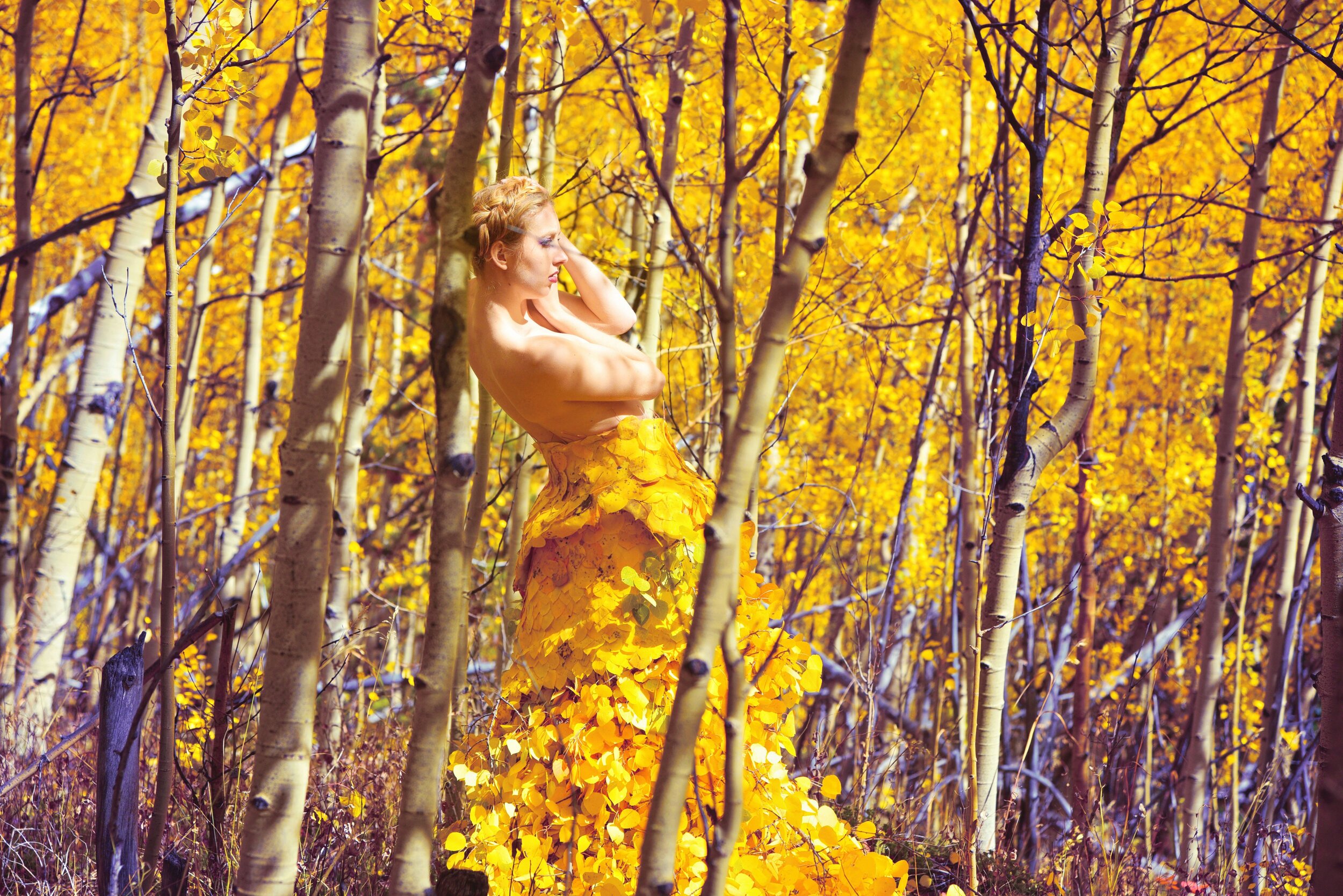Fall Forest Aspen Leaf Dress Carly Carpenter Photography.jpg
