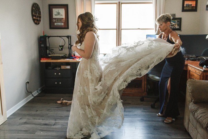 Maddie &amp; Dakota, September 2022, Part 1 

Hair: Jessie Gervino
Wedding Dress: @missrubyboutique 
Suits: Men&rsquo;s Warehouse
Ceremony &amp; Reception: @warehouse109 
Caterer: @babybackblues 
DJ: @greenlinetalent 
Second Photographer: @kyleszetop