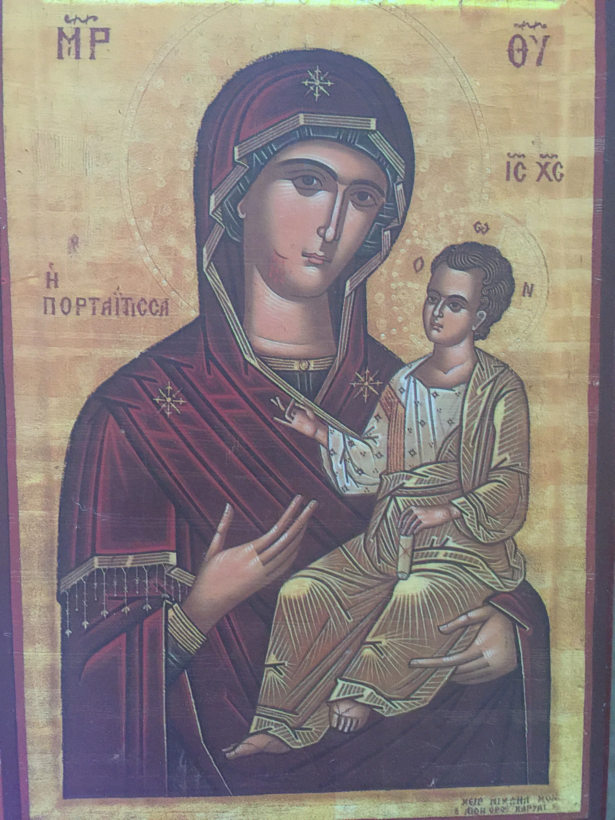 In 2011, I attended classes at St. Seraphim Orthodox Church, where the priest met with me and gave me this icon of the Theotokos and Christ. It now sits on my meditation altar.