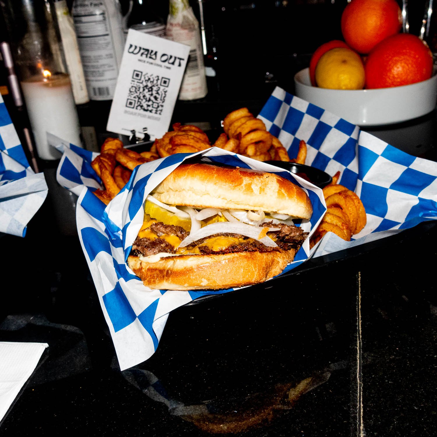 CLASSIC DOUBLE CHEESEBURGER - WAY OUT BAR - CHICAGO, IL