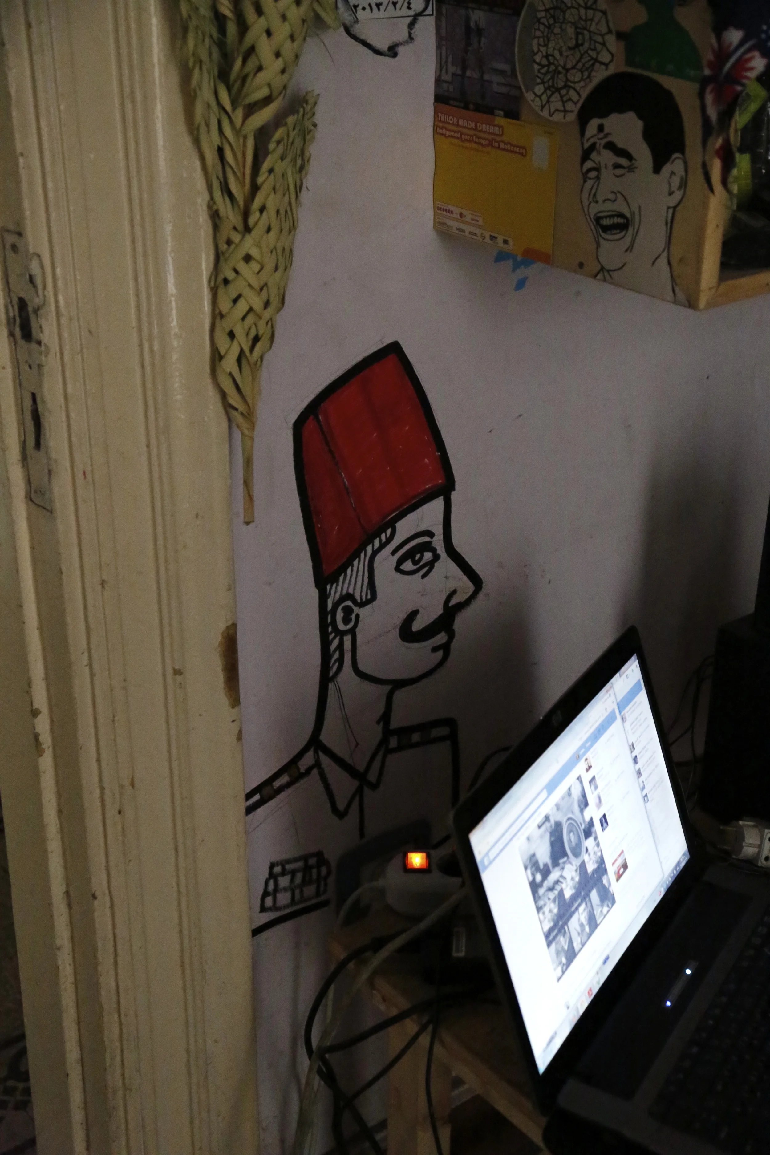  Inside artist &nbsp;Ammar Abo Bakr's &nbsp;studio/apartment in Cairo. 