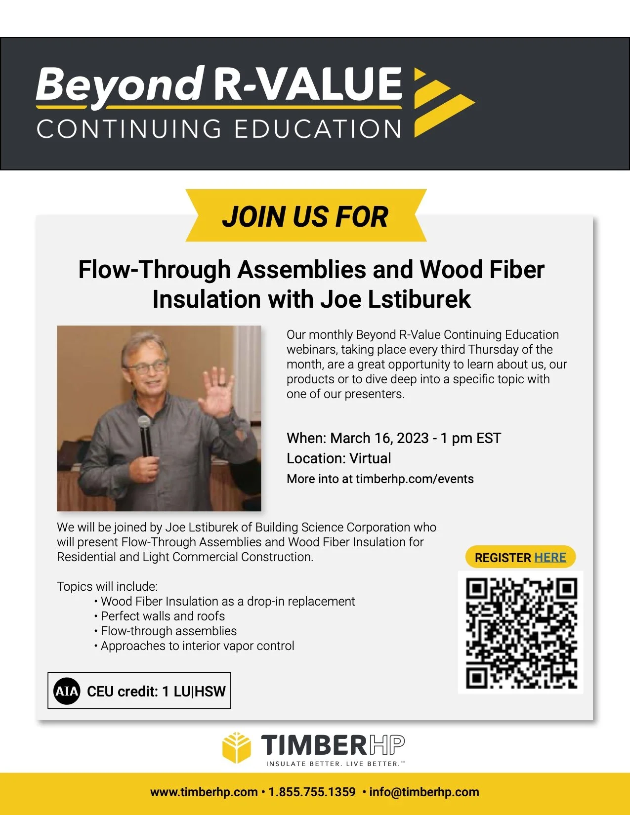 Timber HP Hosts: Flow Through Assemblies and Wood Fiber Insulation with Joe Lstiburek