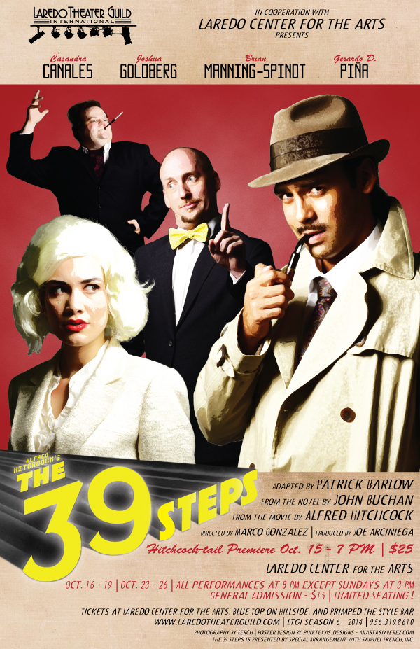 The 39 Steps, Poster Design, Laredo Theater Guild International