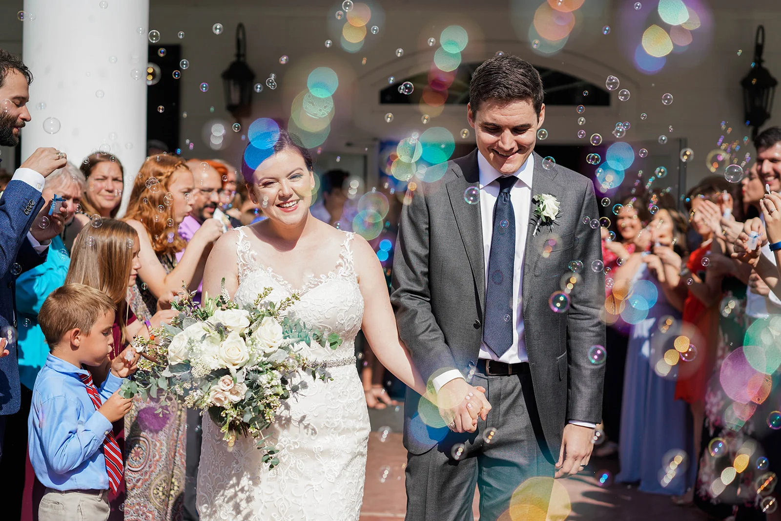 The Springs Events Venue Magnolia Manor in Lake Jackson, TX Wedding Photos. Such a beautiful bubble exit! Houston Wedding Photographer.