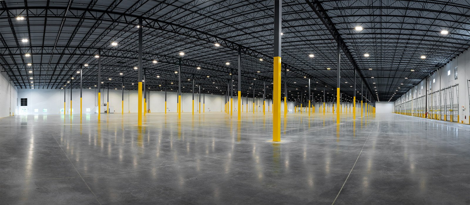 Interior photography of new warehouse construction for national architectural design firm