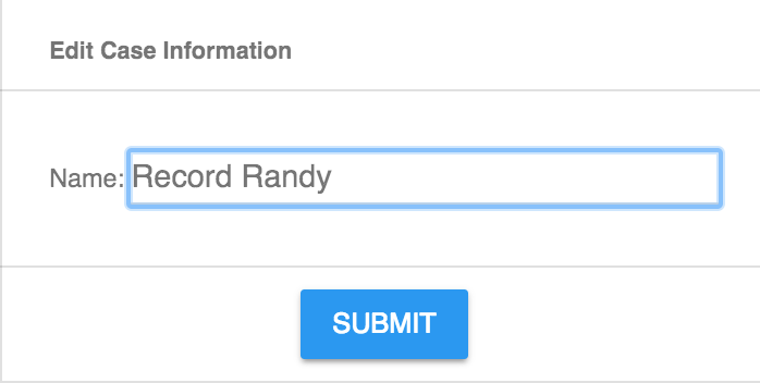 Edit dialog for the name field