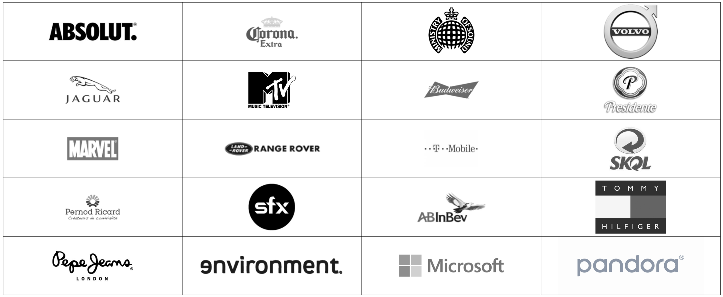 A Selection Of The Brands CR8 Has Worked With To Develop Culture Based Strategy And Executions