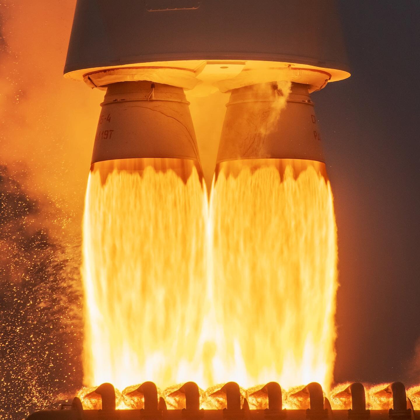 An Energomash RD-180 engine muscling an Atlas V rocket off the launch pad at Vandenberg Space Force Base&rsquo;s SLC-3.