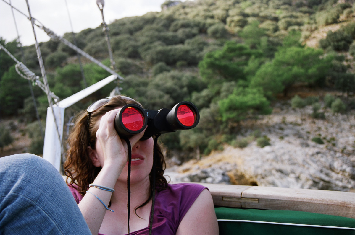 D with Binoculars, Turkey, 2006 by Ivette Spradlin