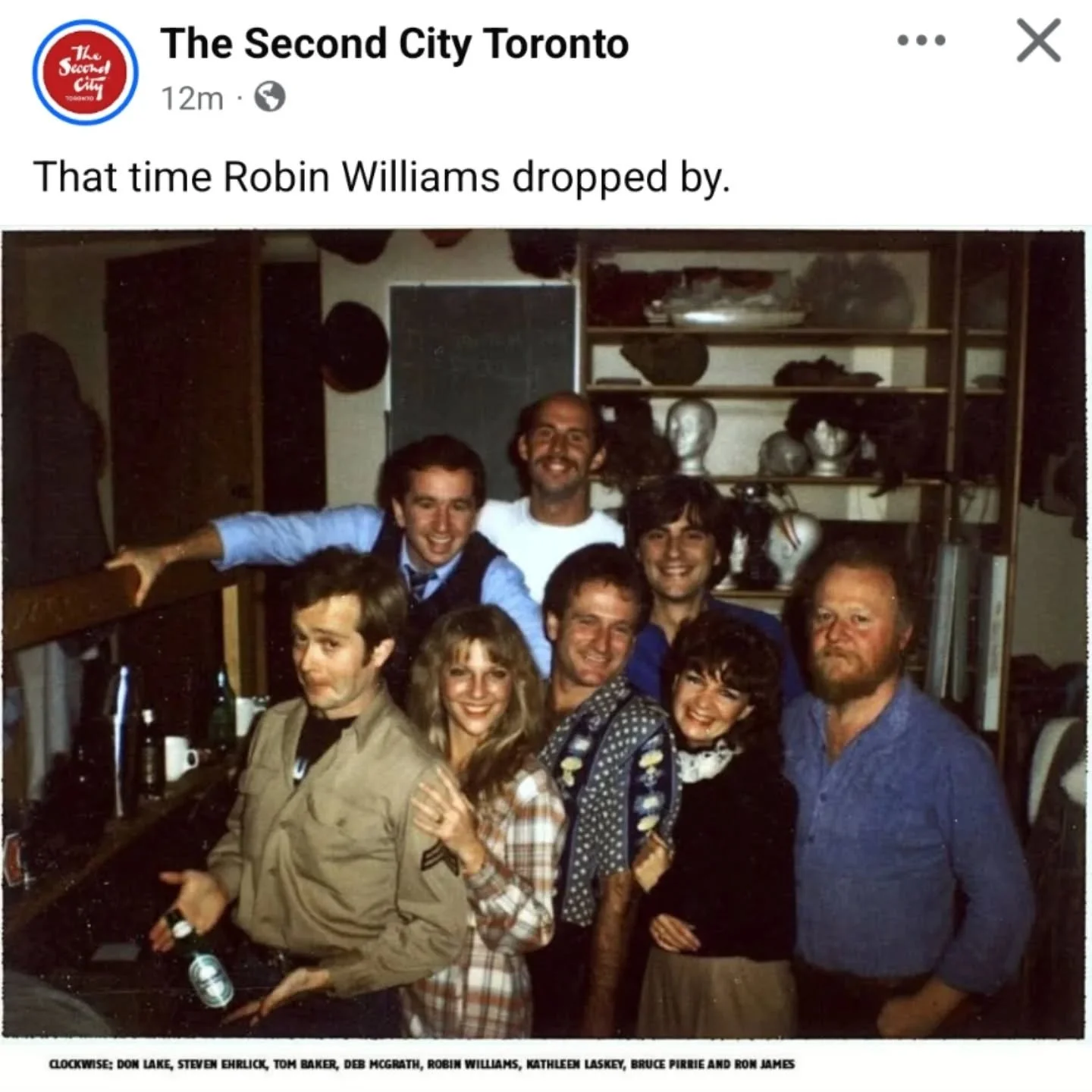 Our backstage dressing room at the infamous 110 Lombard Street, Toronto and our Second City Main Stage cast, way back in the &lsquo;stone age&rsquo; of 1981! We were paid $350.00 for eight shows a week and an improv set after the regular show with 50