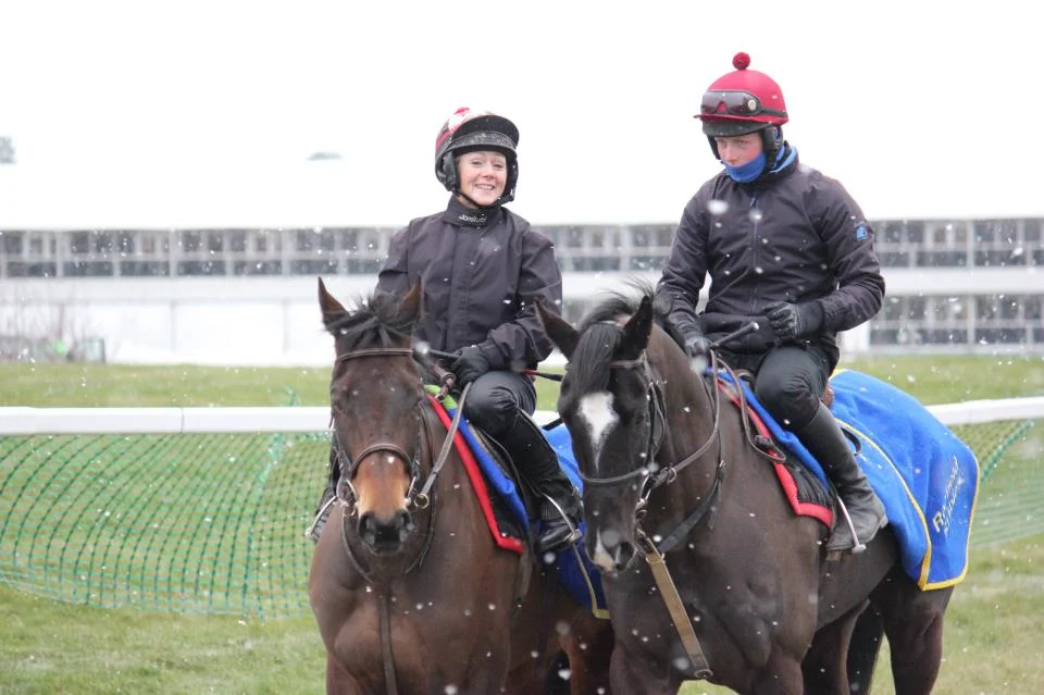 Shop DJ and Owega Star enjoy a balmy Cheltenham morning