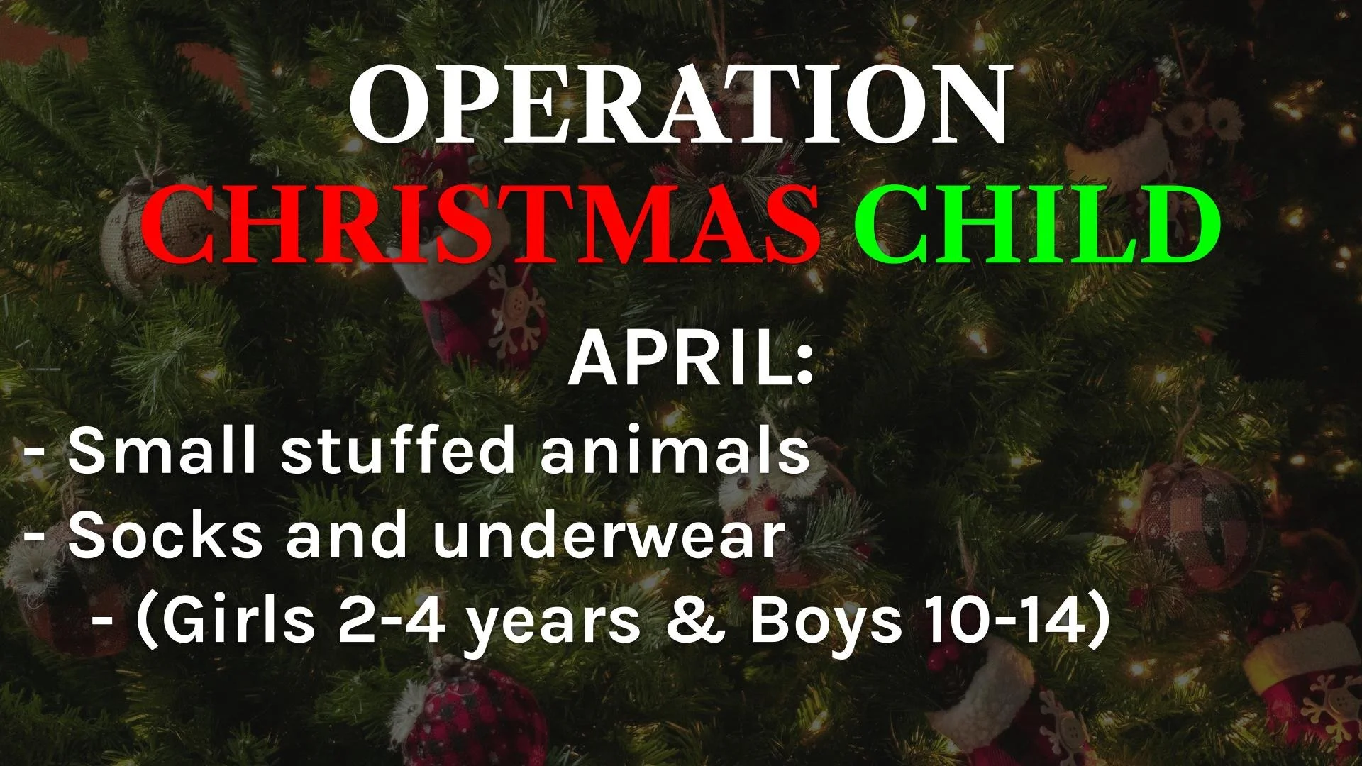 OCC - Currently Gathering Socks Underwear and Stuffed Animals April 2023.jpg