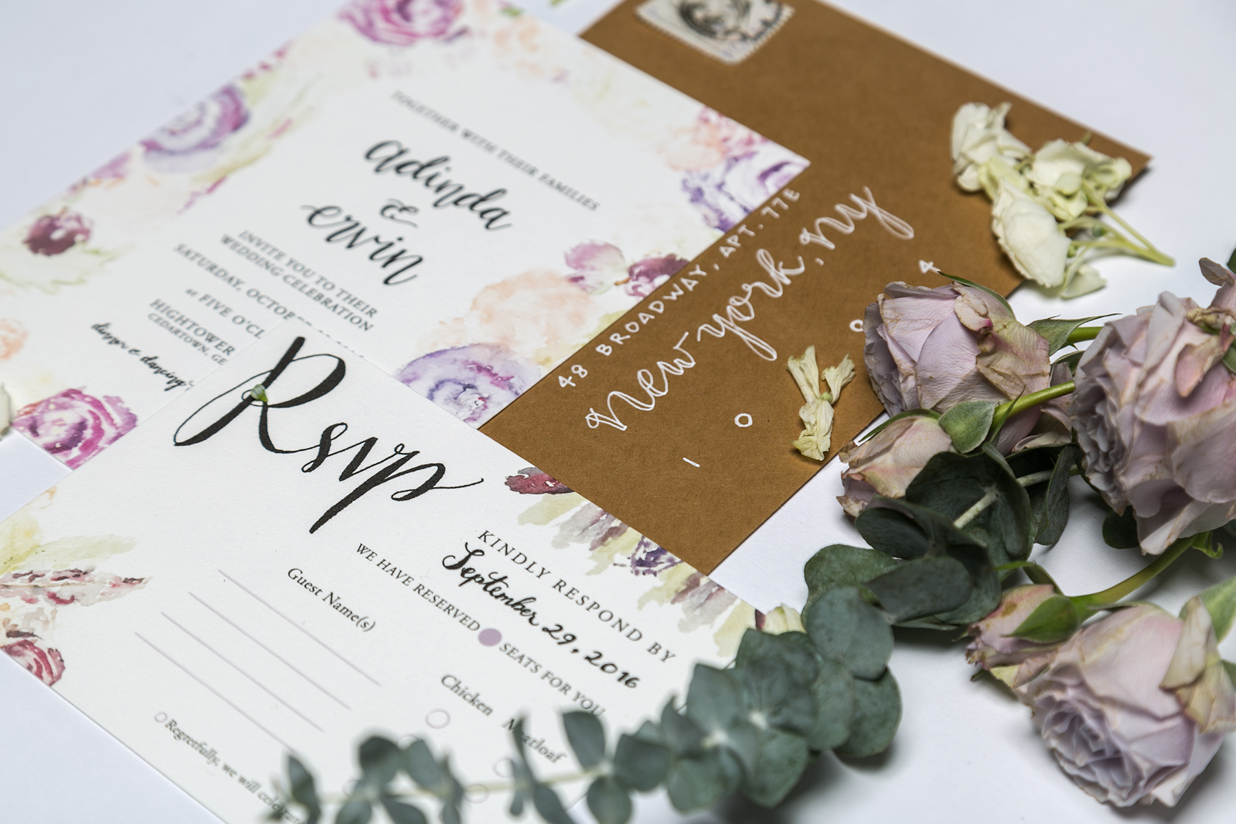 "PatriciaFK designed my entire wedding suite paper goods. I could rate Patricia a million stars if I could! I was such a proud bride-to-be sending out the most beautiful artwork in my wedding invites. She watercolored the most beautiful designs down to my wedding programs. Patricia was very open in incorporating my ideas towards everything, and her creative mind was truly the cherry on top! You'll get the best of professionalism working with her.. and also gain a friend :) I truly recommend doing business with PFk. Work of art made with time, perfection, and love!" - Adinda Pertiwi Caudle