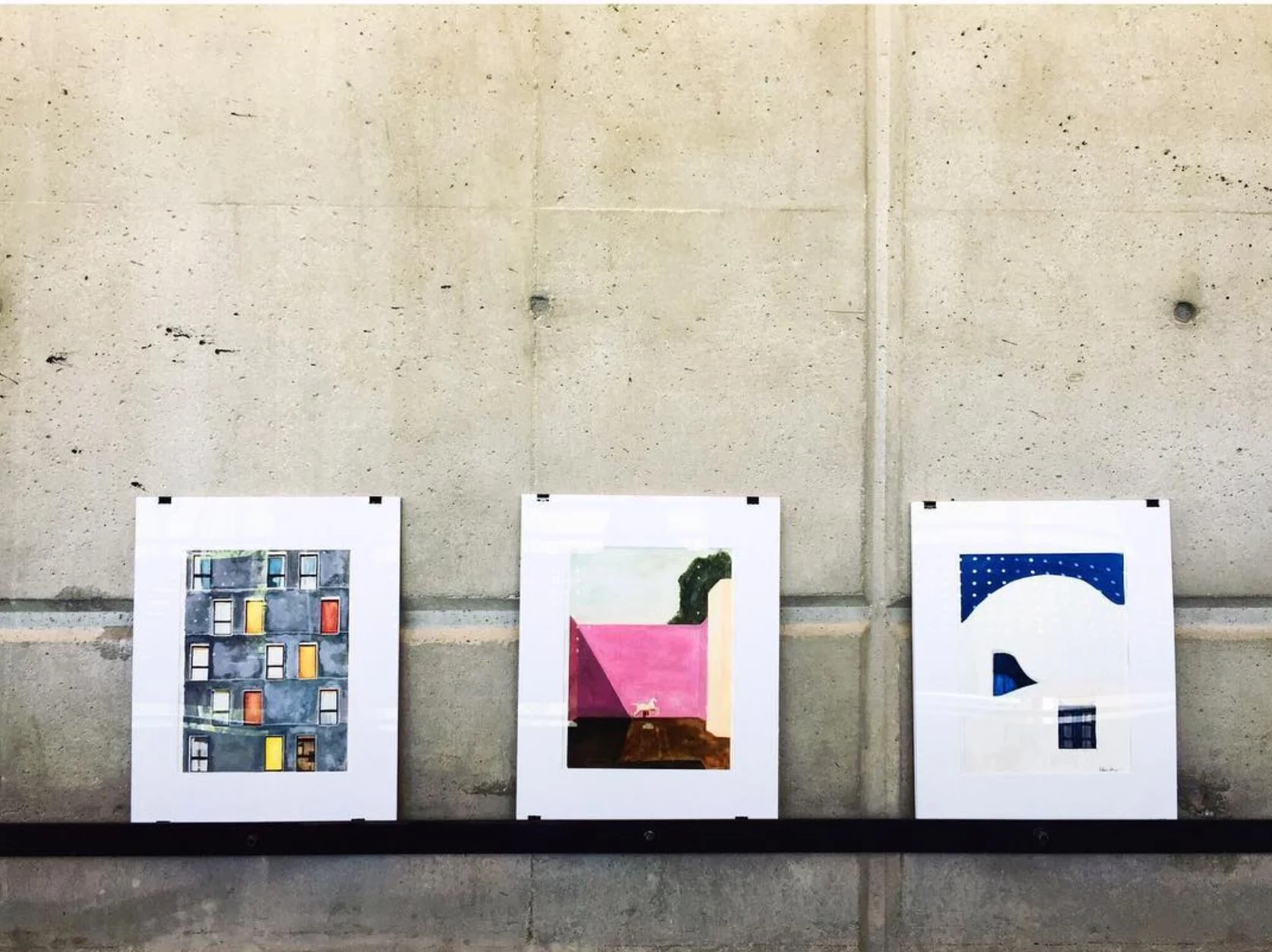 Three of my pieces on display in college (2014)