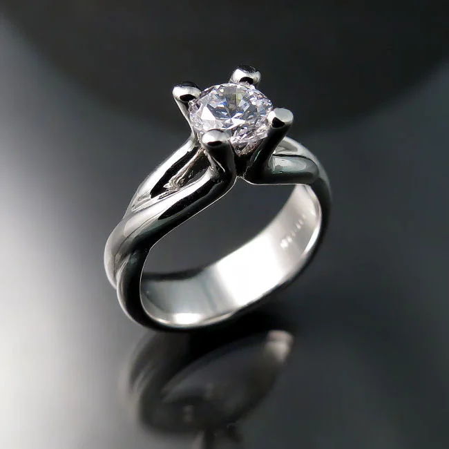 Scultpural Solitaire Engagement Ring