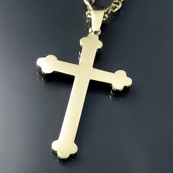 Buy Orthodox Gold Cross Necklace for Men 14K Personalized Custom Gift Not  Hollow Chain Bloomdiamonds Online in India - Etsy