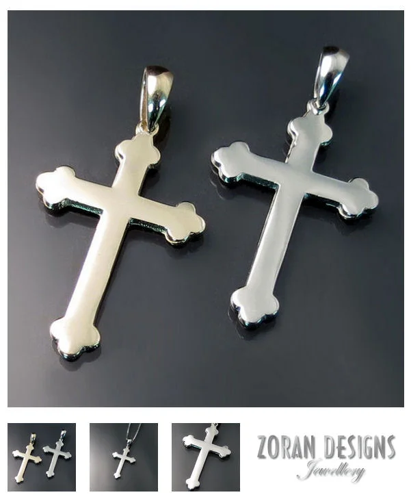 Orthodox crosses in yellow and white gold