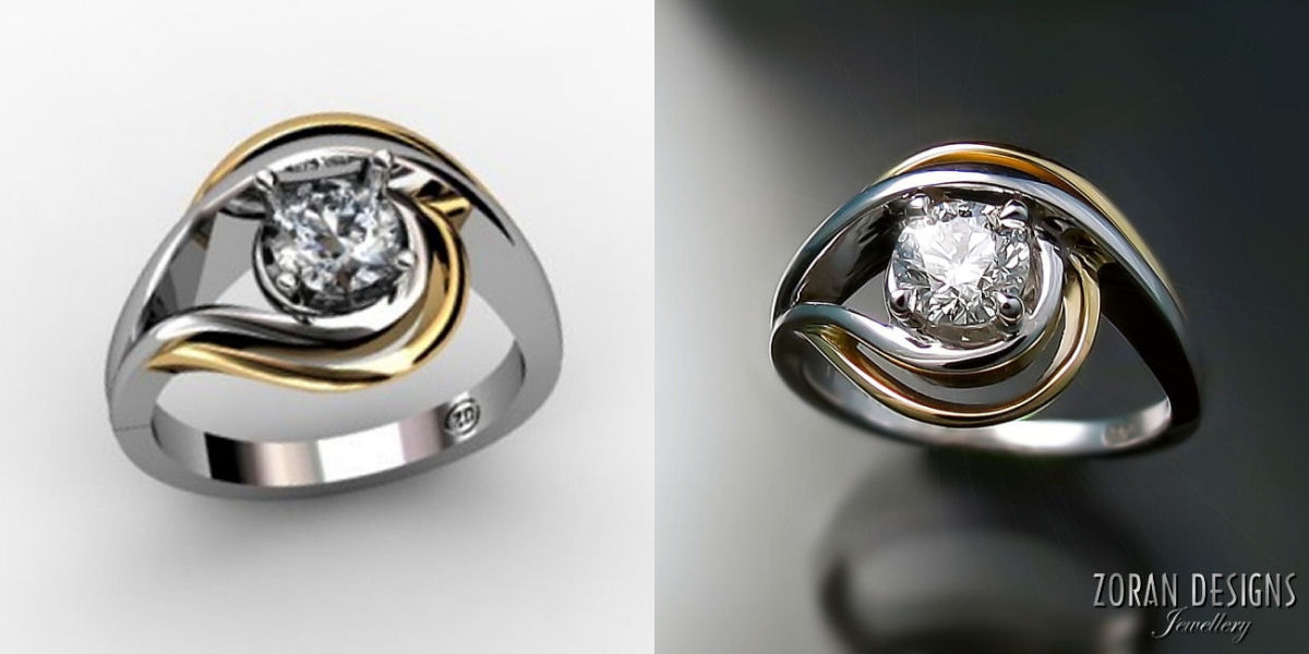 14kt white gold diamond unique engagement ring wedding ring forever One  moissanite