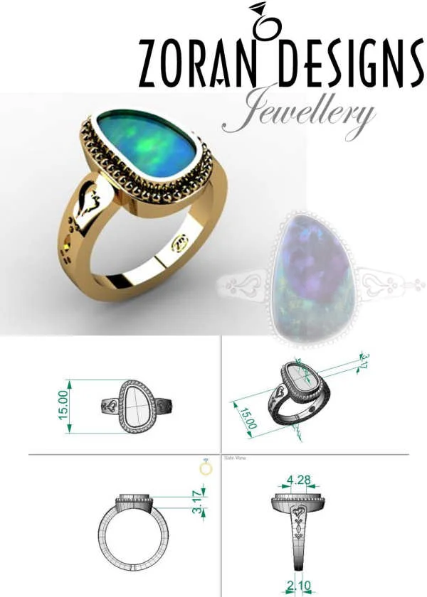 Custom design for Opal ring