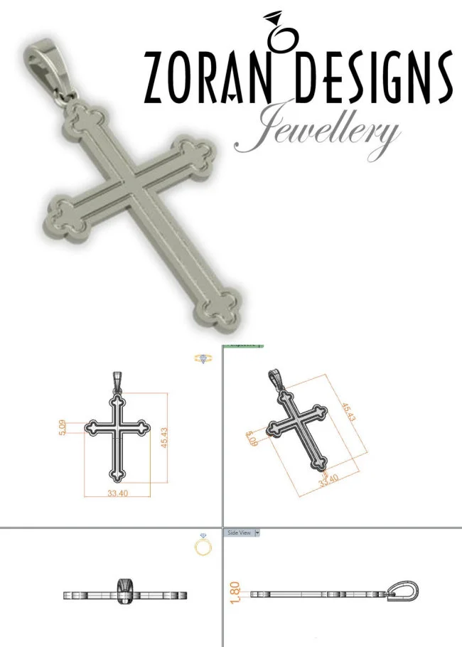 Men's Orthodox Cross Design