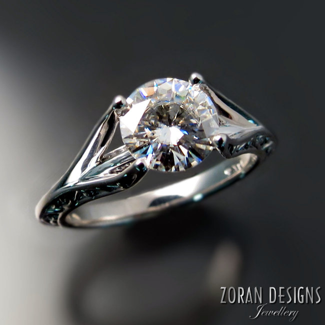 French Pave Split Shank Diamond Engagement Ring | Split shank engagement  rings, Split shank diamond engagement ring, Pink sapphire ring engagement