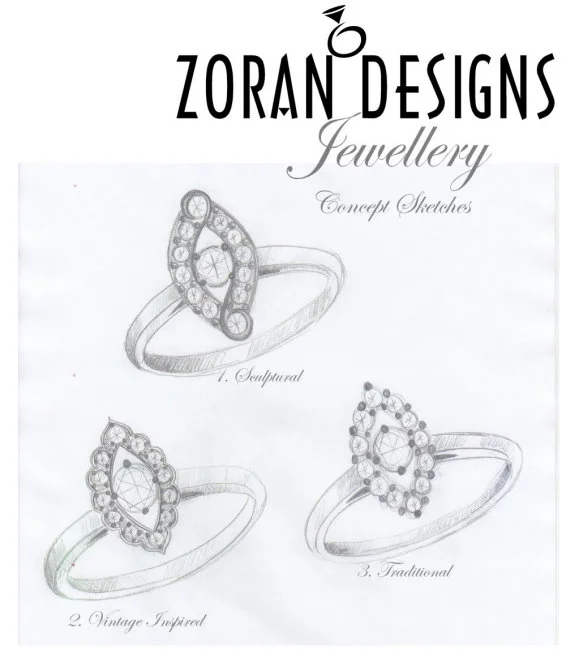 Redesign Jewellery Heirloom diamonds before and after — Zoran Designs