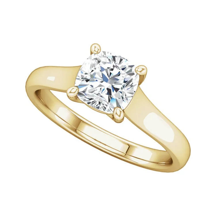 Cushion Cut Moissanite Engagement Ring