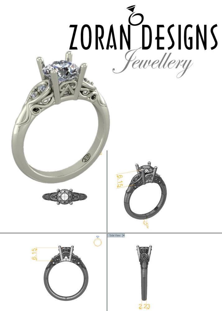 Blue Topaz Ring, Sterling Silver, Cornish Seas Inspired Design