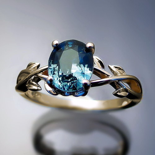 Sara's contemporary diamond and sapphire remodelled ring