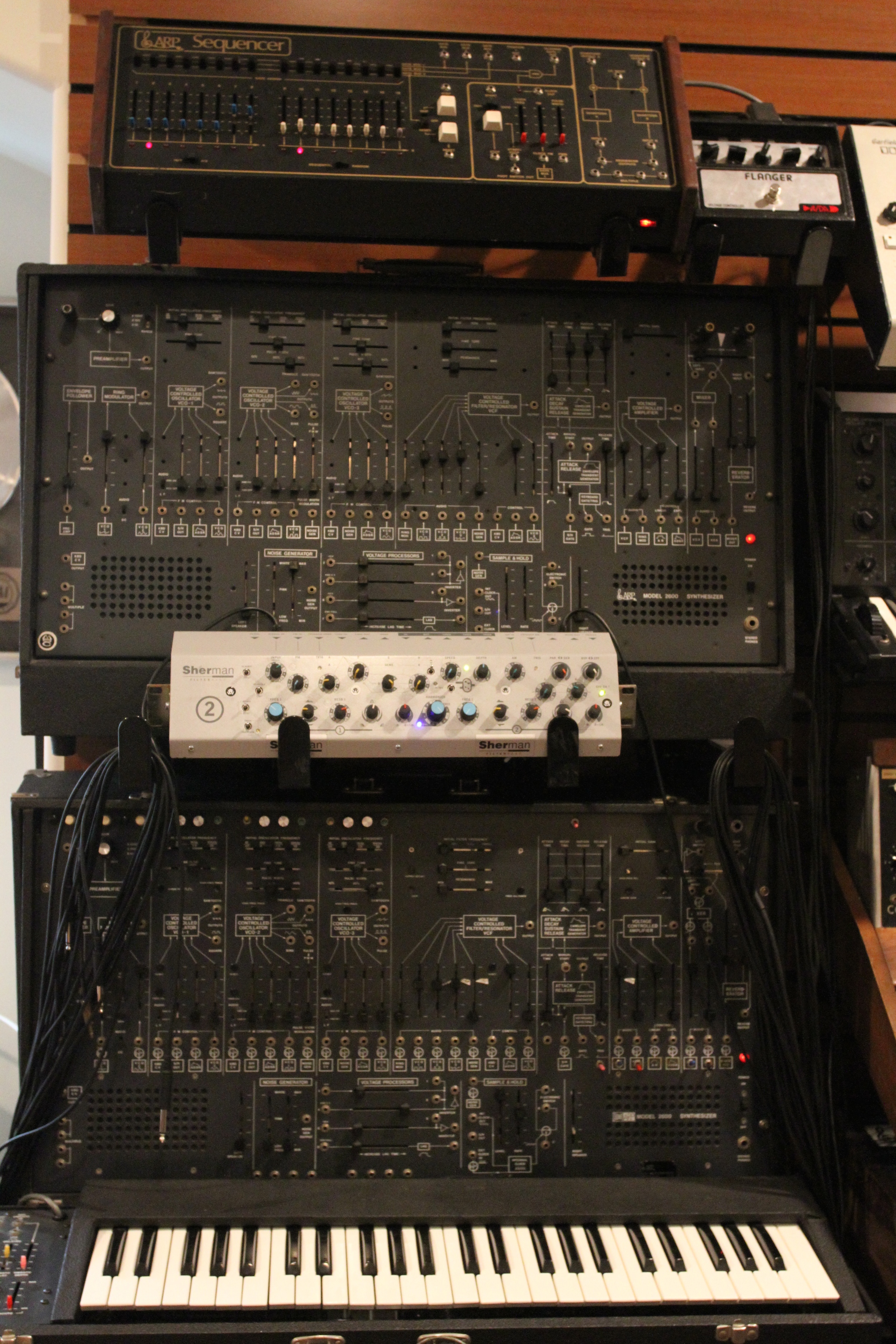 Teamwork: ARP 2600′s, a Sherman Filter Bank, ARP Sequencer, and ADA Flanger.