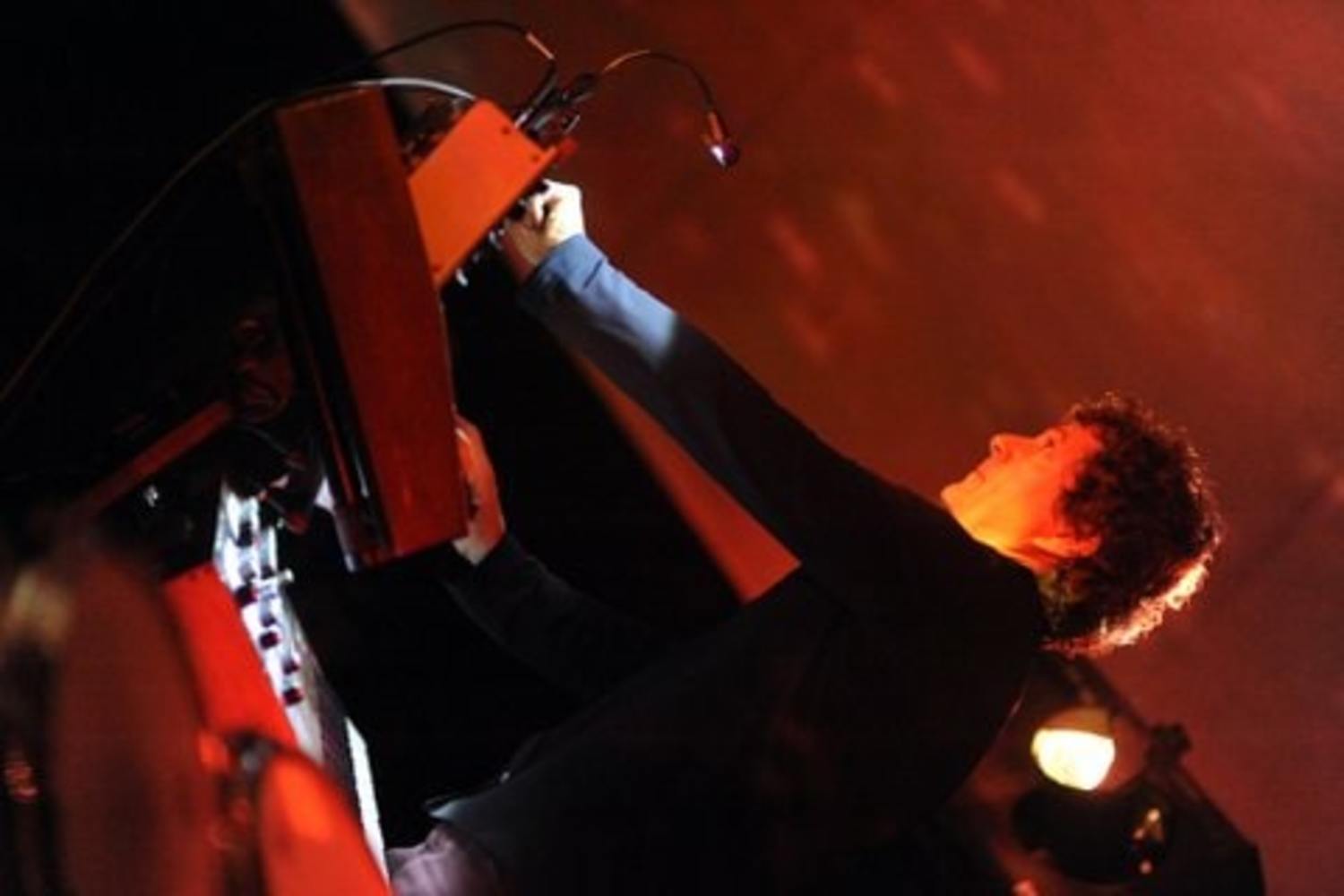 Anthony Marinelli performing on vintage Minimoog and Prophet 5 synthesizers in BollyDoll at Vortex Dome at Hollywood Center Studios, Los Angeles, CA, 2012