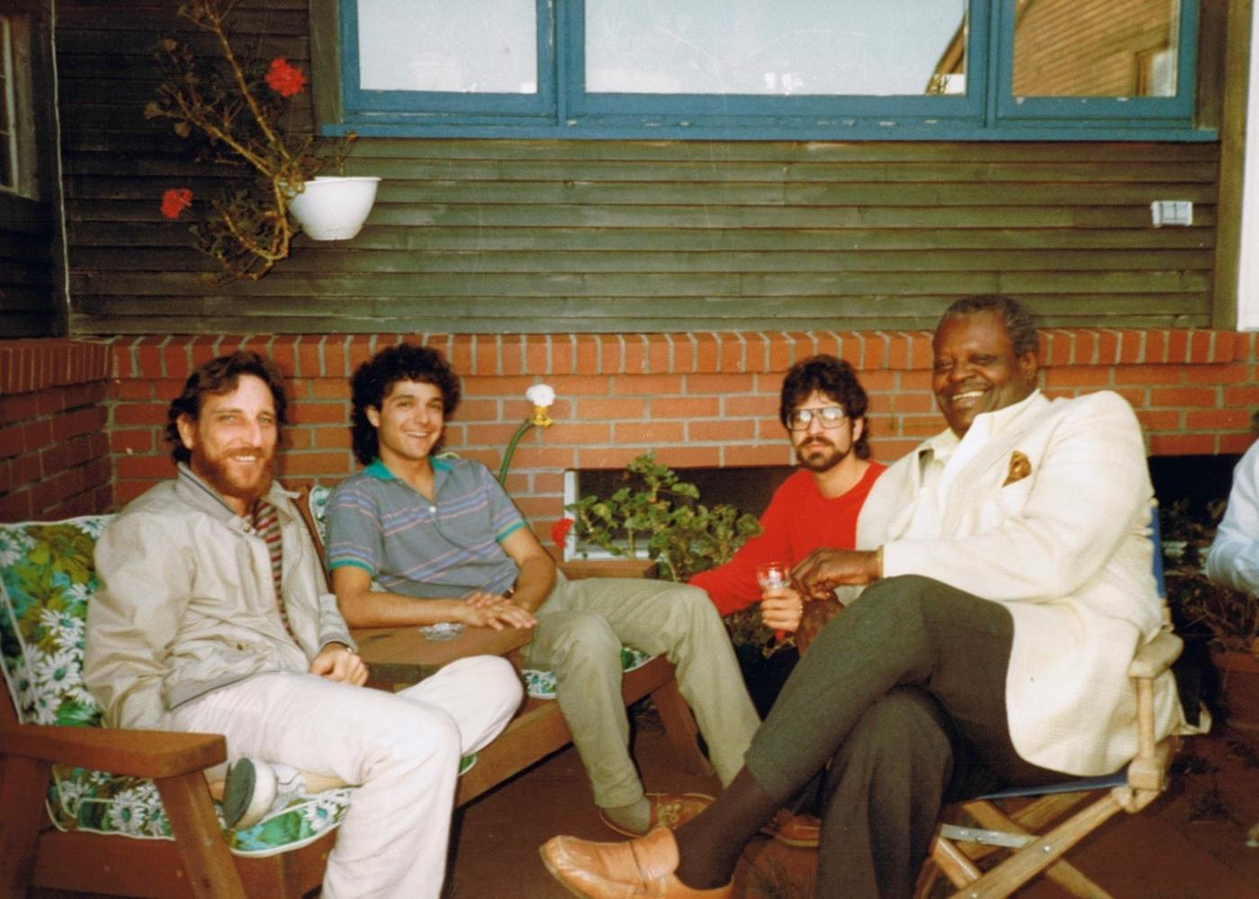 New England Digital’s Synclavier Seminar with featured speakers (left to right), Albhy Galuten, Anthony Marinelli, Brian Banks and Oscar Peterson, White River Junction, VT, 1985