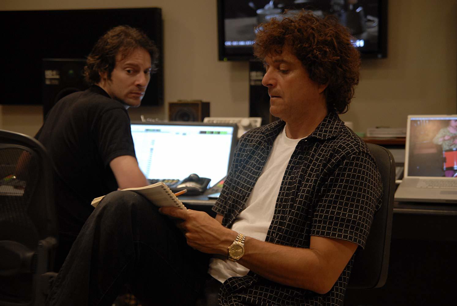 Recording engineer Clint Bennett with composer Anthony Marinelli working on the score to the feature film “Footsteps”. Encino, CA, 2006