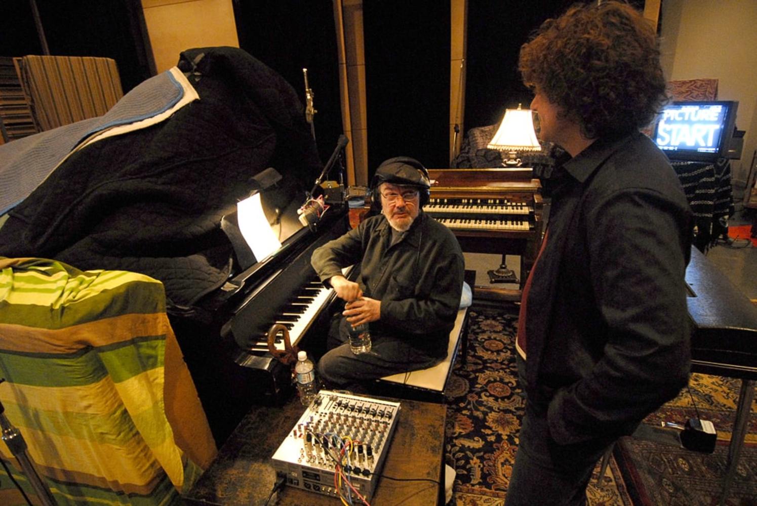 Dr. John with composer Anthony Marinelli working while working together on original songs and original score for the feature film “My Sexiest Year”, Studio X, Seattle, 2007