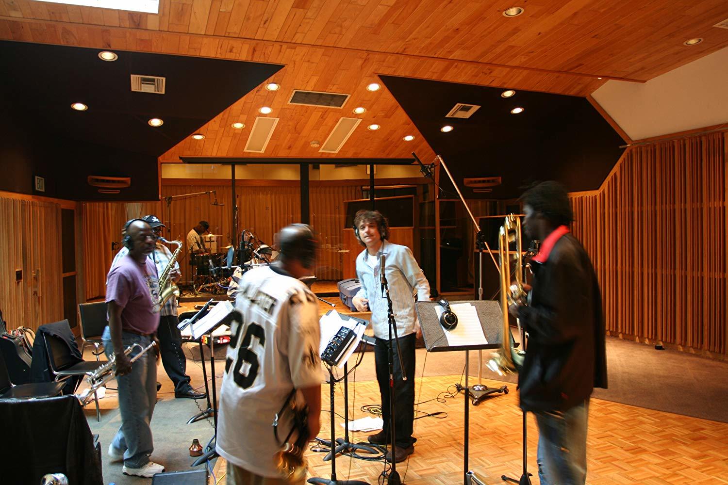 Anthony Marinelli  conducting the Dirty Dozen Brass Band remake of Marvin Gaye’s “What’s Gong On”, Westlake Studios, Los Angeles, CA, 2006