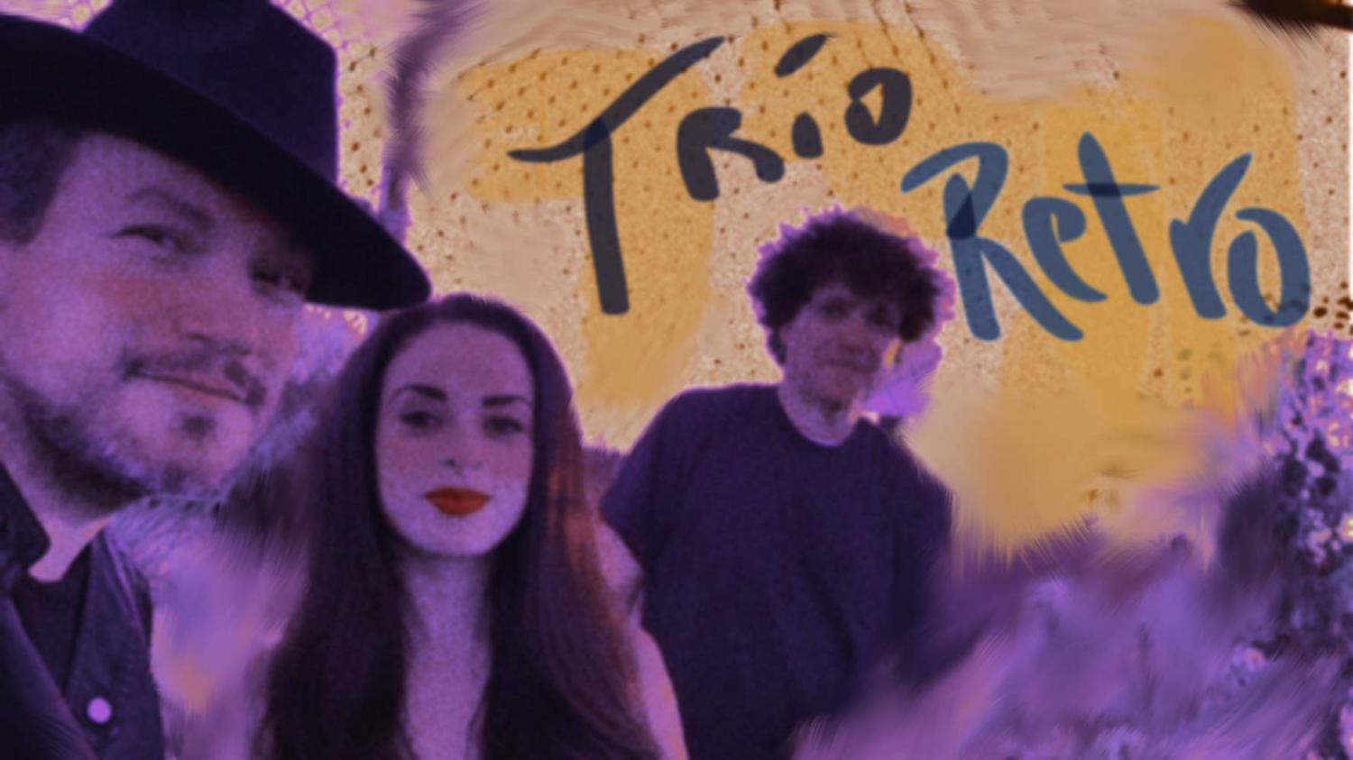 Trio Retro, international jazz and multi language vocal group, featuring Asdru Sierra (vocals and trumpet), Cindy Gomez (vocals) and Anthony Marinelli (piano), Encino, CA, 2017