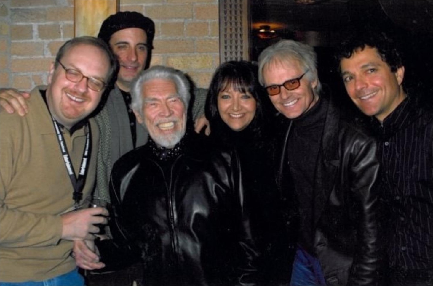 L to R, George Hickenlooper, Andy Garcia, James Coburn, Doreen Ringer-Ross, Michael DeBarre and Anthony Marinelli. Man from Elysian Fields pre-screening, Sundance Film Festival, Park City, UT, 2001