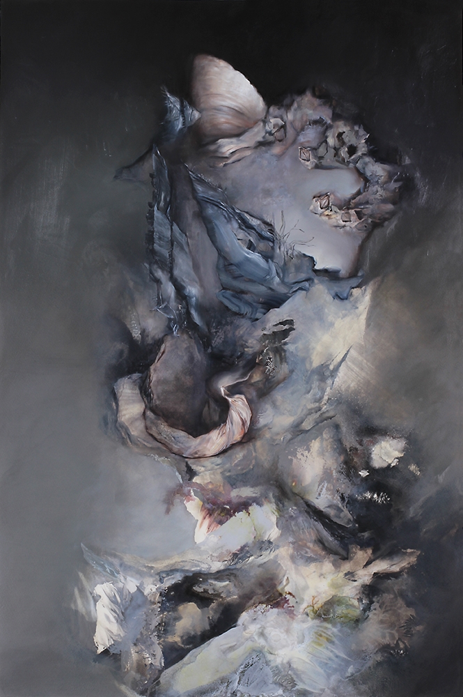 They Held the Strands They Had Left, 20 x 30, Watermedia and oil on paper mounted on panel