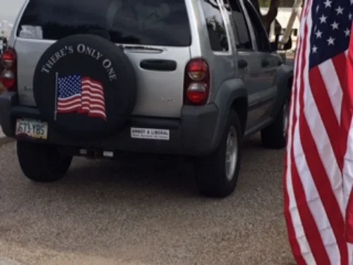Bumper sticker reads: Annoy a Liberal--Work Hard, Succeed, Be Happy