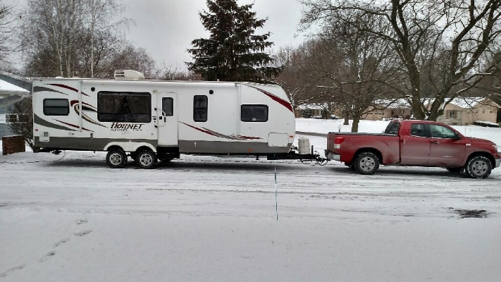 After 4 or 5 loops of the block--trailer is parked at the Metzler's B&B/5 Star Restaurant/Workshop