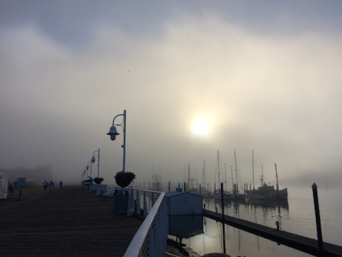 The boardwalk before the farmers' market opens
